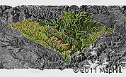 Satellite Panoramic Map of Yajiang, desaturated