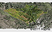 Satellite Panoramic Map of Yajiang, semi-desaturated