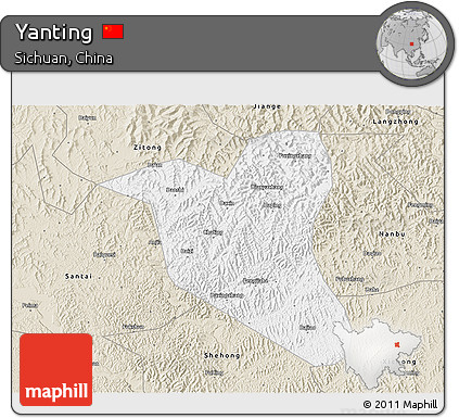 Classic Style 3D Map of Yanting