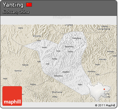 Classic Style 3D Map of Yanting