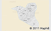 Classic Style 3D Map of Yanting, single color outside