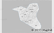 Gray 3D Map of Yanting, single color outside