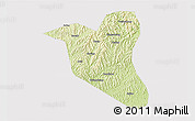 Physical 3D Map of Yanting, cropped outside