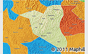 Physical 3D Map of Yanting, political outside