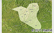 Physical 3D Map of Yanting, satellite outside