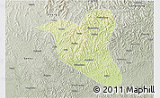 Physical 3D Map of Yanting, semi-desaturated