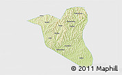 Physical 3D Map of Yanting, single color outside