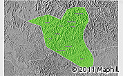 Political 3D Map of Yanting, desaturated