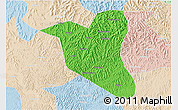 Political 3D Map of Yanting, lighten
