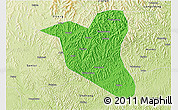 Political 3D Map of Yanting, physical outside
