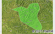 Political 3D Map of Yanting, satellite outside