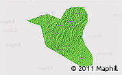 Political 3D Map of Yanting, single color outside