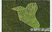 Satellite 3D Map of Yanting, darken