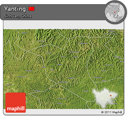 Satellite 3D Map of Yanting