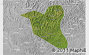 Satellite 3D Map of Yanting, lighten, desaturated