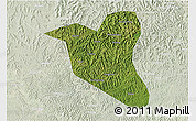 Satellite 3D Map of Yanting, lighten