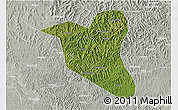 Satellite 3D Map of Yanting, lighten, semi-desaturated