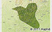 Satellite 3D Map of Yanting, physical outside