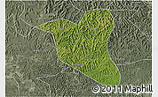 Satellite 3D Map of Yanting, semi-desaturated