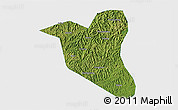 Satellite 3D Map of Yanting, single color outside