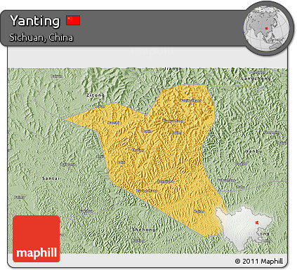 Savanna Style 3D Map of Yanting