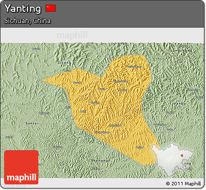 Savanna Style 3D Map of Yanting