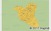 Savanna Style 3D Map of Yanting, single color outside