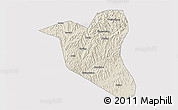 Shaded Relief 3D Map of Yanting, cropped outside