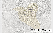 Shaded Relief 3D Map of Yanting, lighten, semi-desaturated