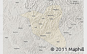 Shaded Relief 3D Map of Yanting, semi-desaturated