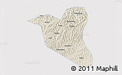 Shaded Relief 3D Map of Yanting, single color outside