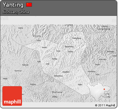 Silver Style 3D Map of Yanting