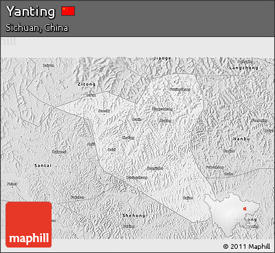 Silver Style 3D Map of Yanting