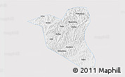 Silver Style 3D Map of Yanting, single color outside