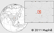 Blank Location Map of Yanting, highlighted country