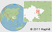 Savanna Style Location Map of Yanting, highlighted parent region