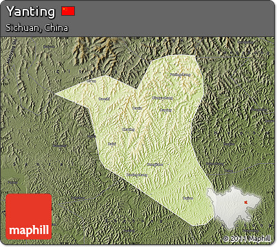 Physical Map of Yanting, darken