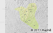Physical Map of Yanting, lighten, desaturated