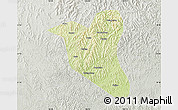 Physical Map of Yanting, lighten, semi-desaturated