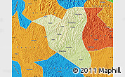 Physical Map of Yanting, political outside