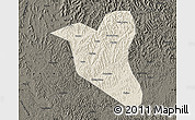 Shaded Relief Map of Yanting, darken