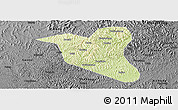 Physical Panoramic Map of Yanting, darken, desaturated