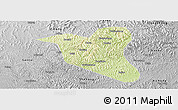 Physical Panoramic Map of Yanting, desaturated