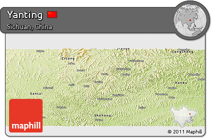 Physical Panoramic Map of Yanting