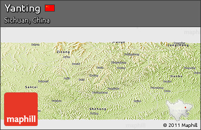 Physical Panoramic Map of Yanting