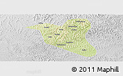 Physical Panoramic Map of Yanting, lighten, desaturated