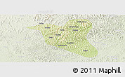 Physical Panoramic Map of Yanting, lighten