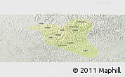 Physical Panoramic Map of Yanting, lighten, semi-desaturated