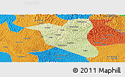 Physical Panoramic Map of Yanting, political outside