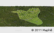 Satellite Panoramic Map of Yanting, darken